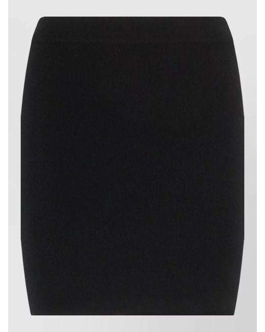 Alexander Wang Black Wool Mini Skirt Stretch Fitted Design