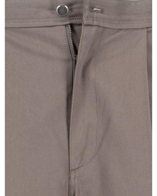 Low Classic Gray Straight Leg Trousers Belt Loops Pleats