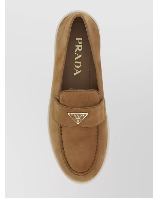 Prada Natural Leather Loafers