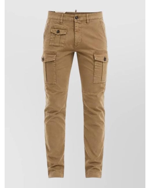DSquared² Natural Utility Pants Cargo Pockets Belt Loops for men