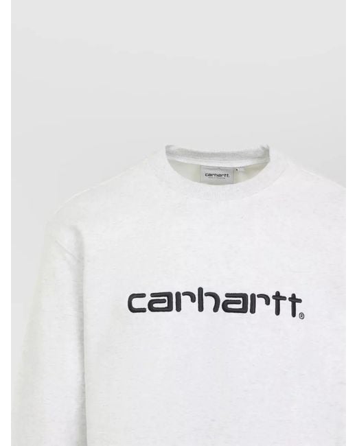 Carhartt White Carhartt Crew Neck Long Sleeve Sweatshirt for men