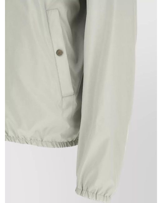 Herno Gray Reversible Bomber Jacket Elastic Cuffs High Collar for men
