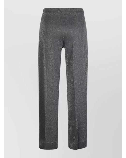 Circus Hotel Gray Viscose Trousers Straight Leg Elastic Waistband