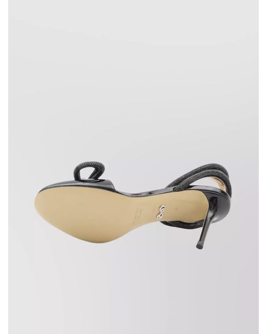 Mach & Mach Multicolor Leather Crystal-Embellished Closed-Toe Sandals