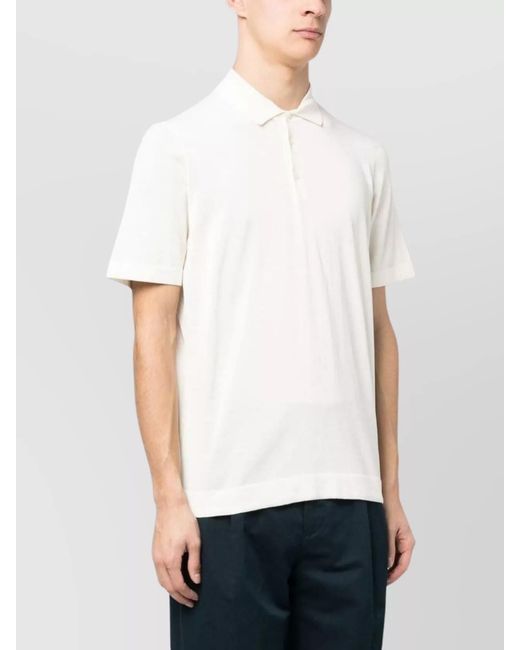 Drumohr White Short-Sleeve Polo Shirt for men