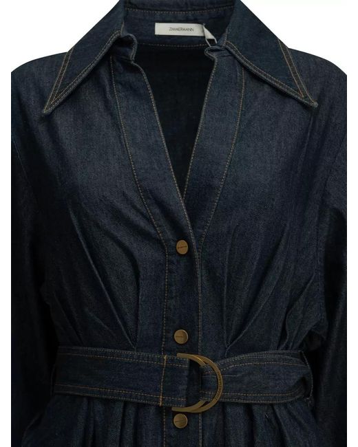 Zimmermann Blue Denim Midi Shirtdress