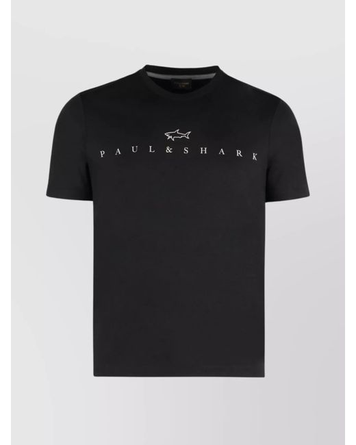 Paul & Shark Black Ribbed Crew-Neck Short-Sleeve T-Shirt for men