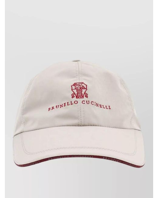 Brunello Cucinelli Natural Logo Baseball Cap Curved Brim Design for men