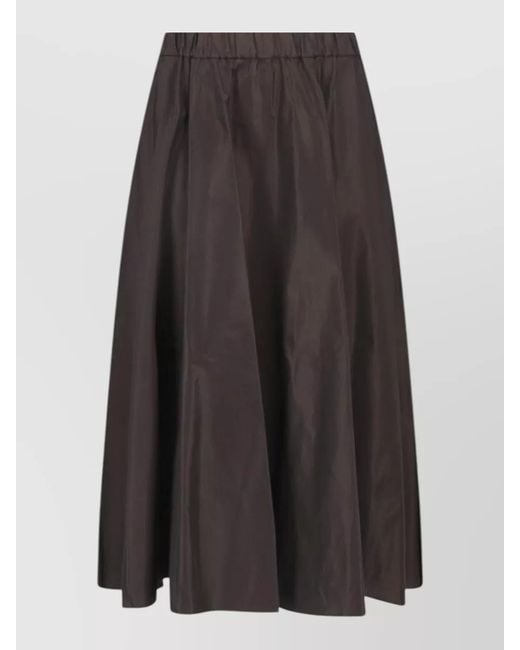 Aspesi Brown Midi Pleated Skirt