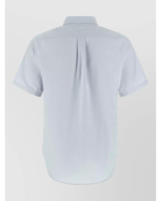 KENZO Blue Cotton Short-Sleeve Shirt for men