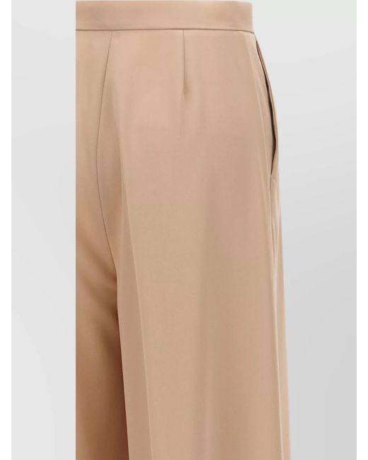 Max Mara Natural Virgin Wool Ninfa Wide-Leg Trousers