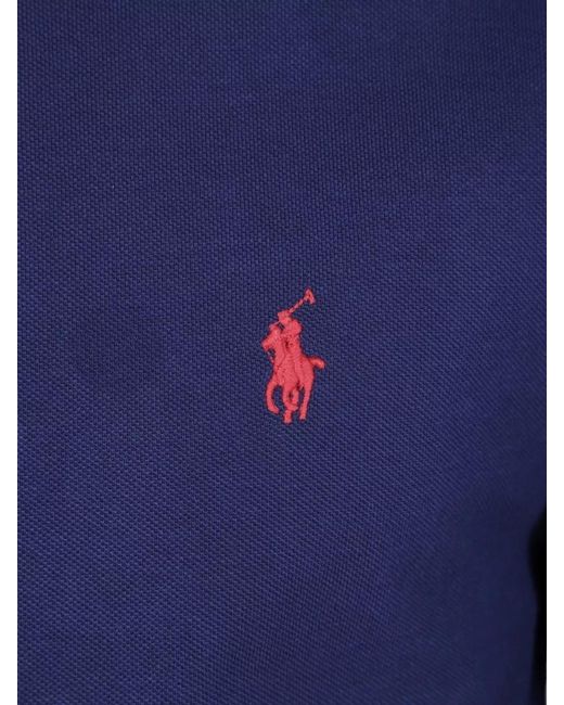 Polo Ralph Lauren Blue Long Sleeve Cotton Polo Shirt for men