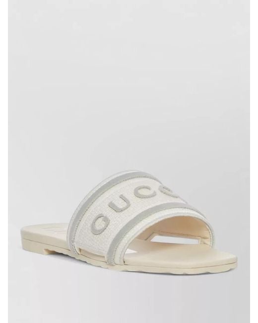 Gucci Natural Logo Slide Sandal Open Toe Rubber Sole