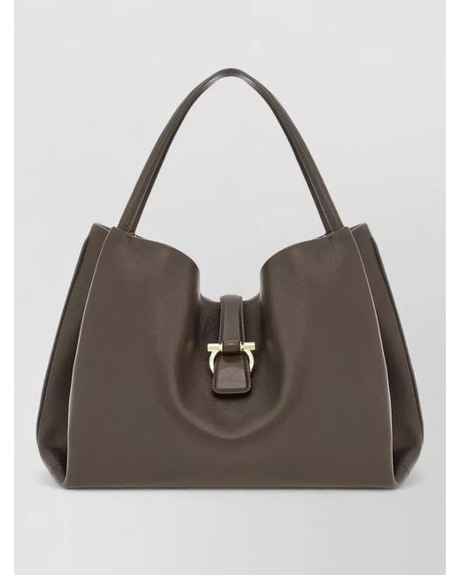 Ferragamo Brown Tote M Leather Tote Bag
