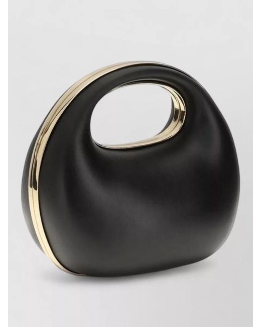Sacai Black Calf Leather Rigid Clutch Bag