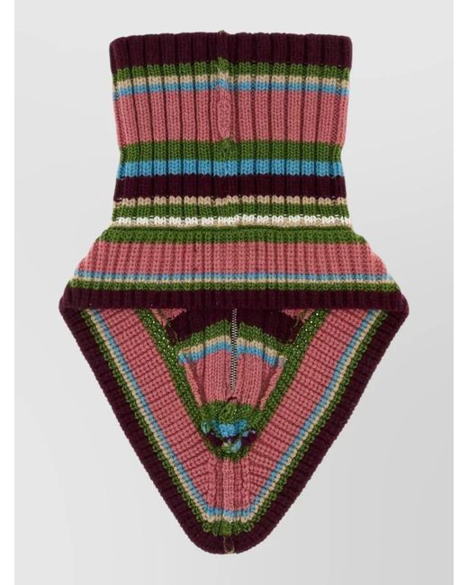 Dries Van Noten Multicolor Wool Morriso Neckwarmer Ribbed Striped Design for men