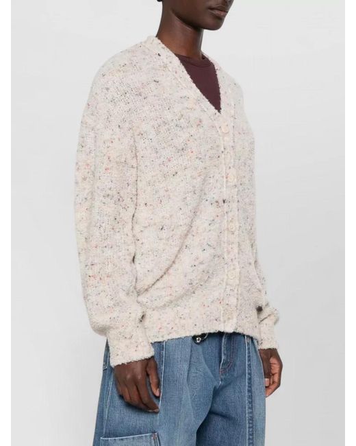 Moschino Natural Bouclé Knit Sweater Teddy Bear Motif