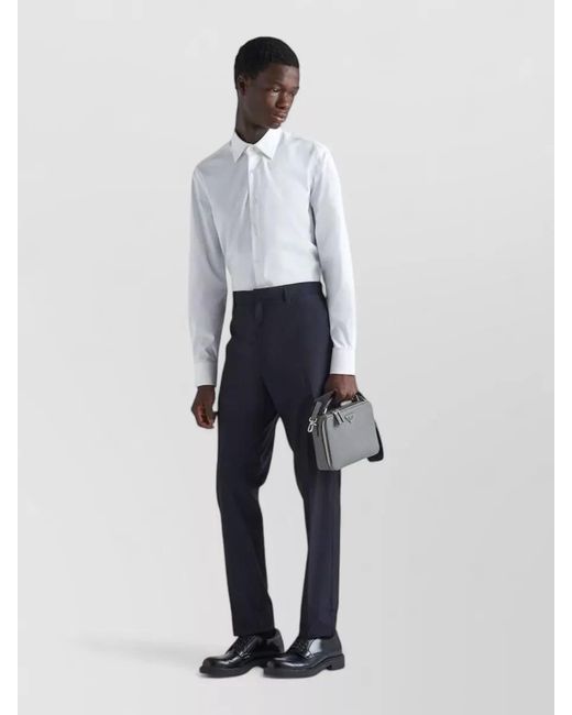 Prada Blue Straight-Leg Trousers for men