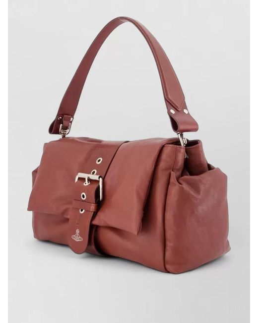 Vivienne Westwood Red Hazel Treasure Xl Leather Shoulder Bag