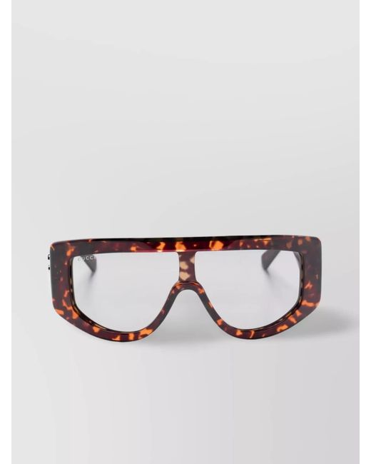 Gucci Metallic Acetate Rectangular Sunglasses