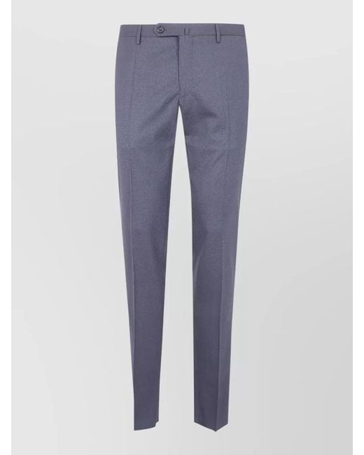 Incotex Blue Chino Trousers Belt Loops Side And Back Pockets for men