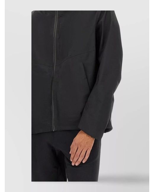 Veilance Black Nylon Hooded Windbreaker Jacket for men