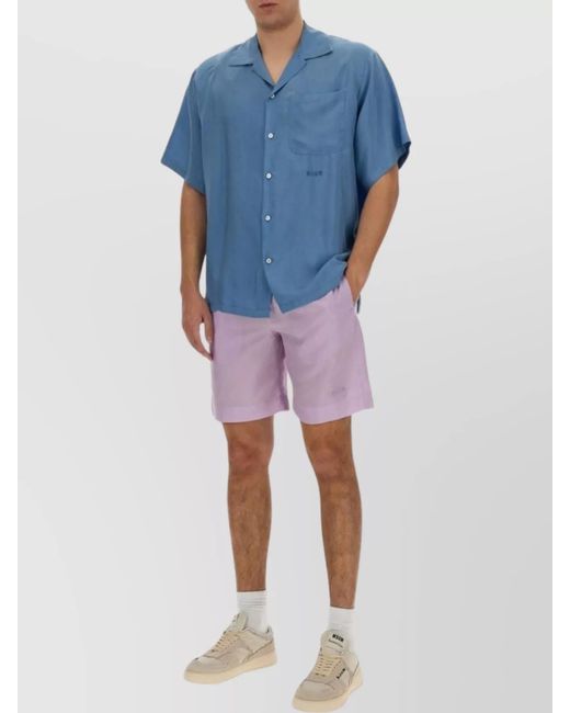 MSGM Purple Regular-Fit Deck Shorts for men