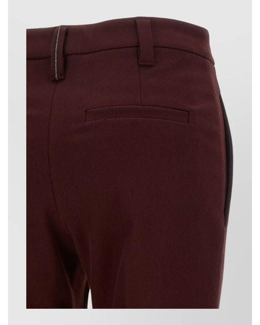 Brunello Cucinelli Red Monile Straight Cut Tailoring Trousers