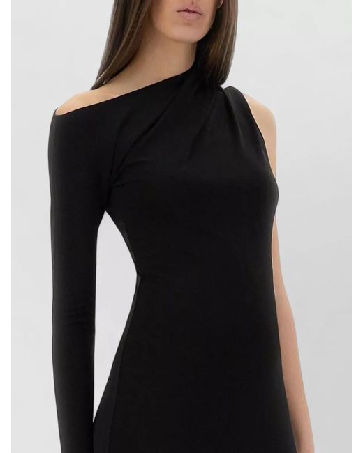 Courreges Black One-Shoulder Maxi Dress