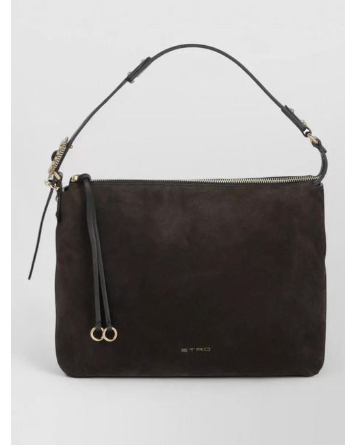 Etro Black Arnica Leather Clutch Bag