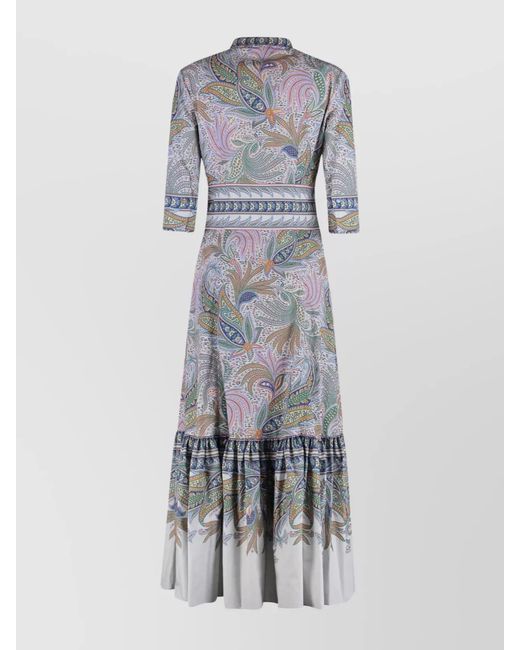 Etro Multicolor Cotton Dress Paisley Pattern