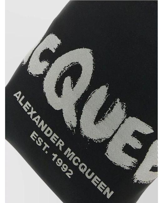 McQueen Black Fabric Messenger Bag for men