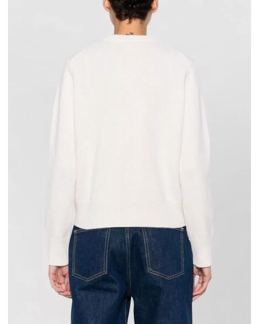 Maison Kitsuné Natural Merino Wool Regular-Fit Crewneck Sweater