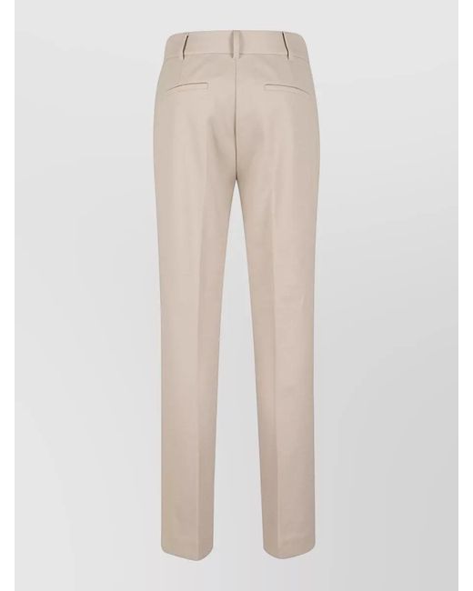 Max Mara White Jersey Pants Rea Belt Loops Crease