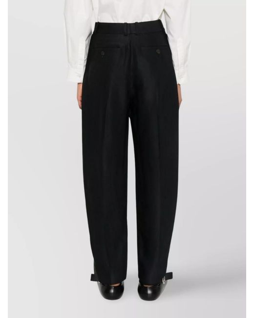 Studio Nicholson Black High-Rise Pleated Wide-Leg Trousers