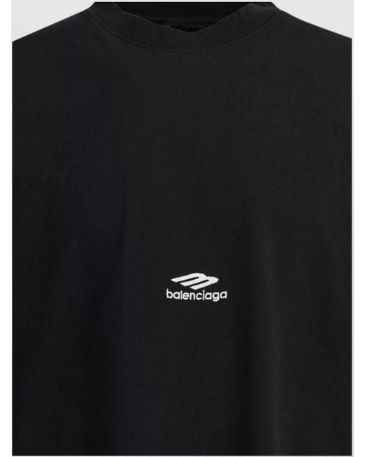 Balenciaga Black Oversized Cotton Short-Sleeve T-Shirt for men