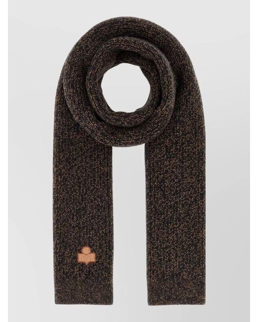 Isabel Marant Black Wool Two-Tone Scarf