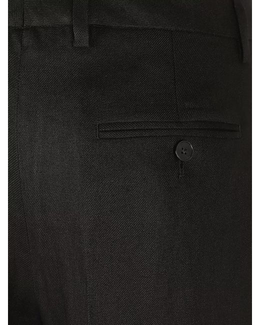 Lardini Black Tailored Trousers Straight Leg Belt Loops