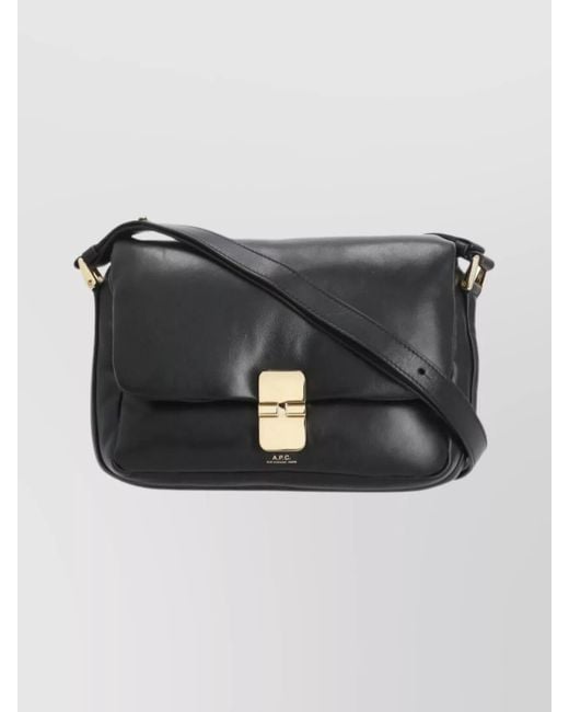 A.P.C. Black Grace Small Leather Shoulder Bag