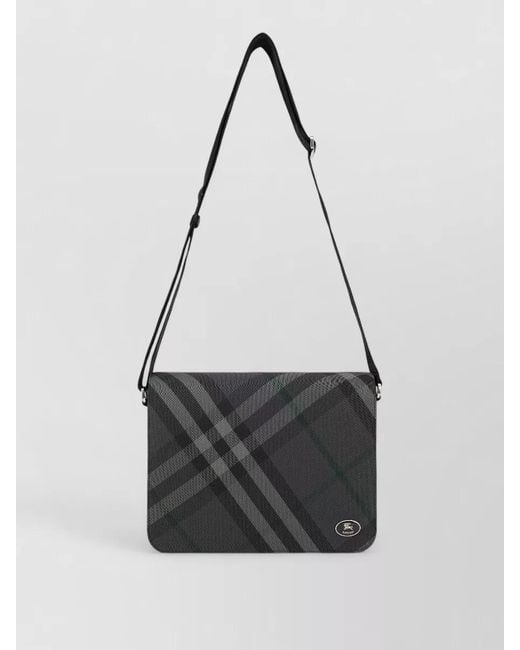 Burberry White Grid Shoulder Bag for men