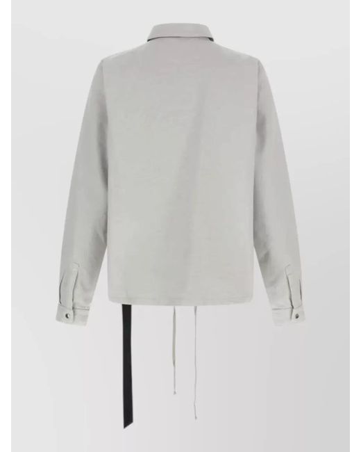 Rick Owens Gray Collared Zip Front Jacket Buttoned Cuffs for men