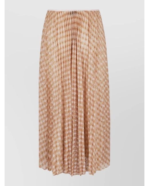 Forte_forte Natural Metallic Pleated Skirt