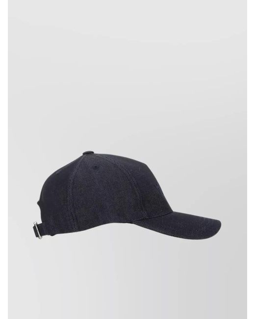 A.P.C. Blue Denim Baseball Cap for men