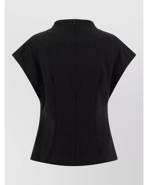 ARMARIUM Black Sia Cap Sleeve Fitted Top