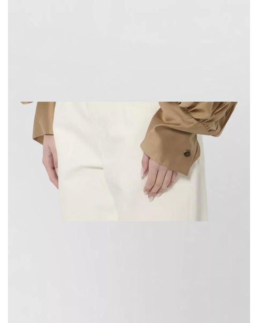 Thelatest Natural Diana Muslin Shirt Puff Sleeves Cropped
