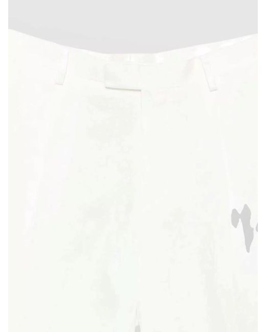 Lardini White Paaramis Pleated Shorts Belt Loops for men