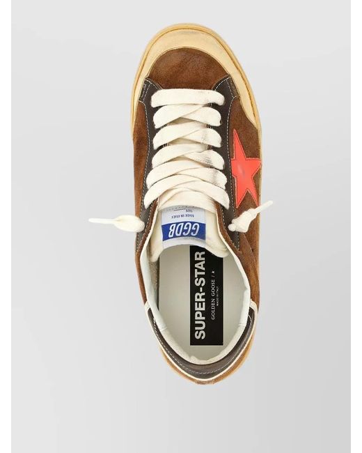 Golden Goose Deluxe Brand Brown Star Detail Suede Sneakers Rubber Sole for men