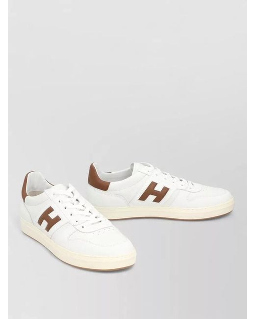 Hogan White Lace Up Sneakers H630 Rubber Sole for men