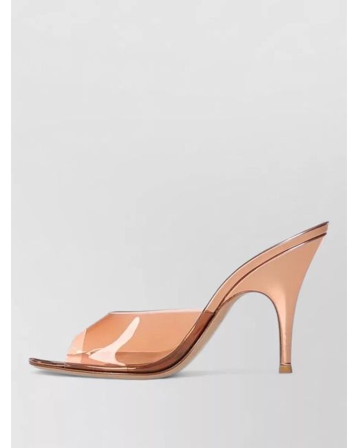 Gianvito Rossi Brown Leather Mid Heel Sandals