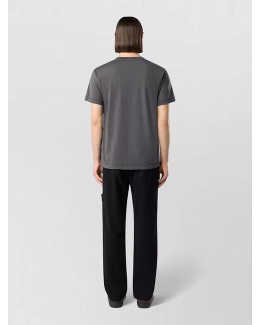 Stone Island Gray T Shirt Crew Neck Ribbed Neckline for men